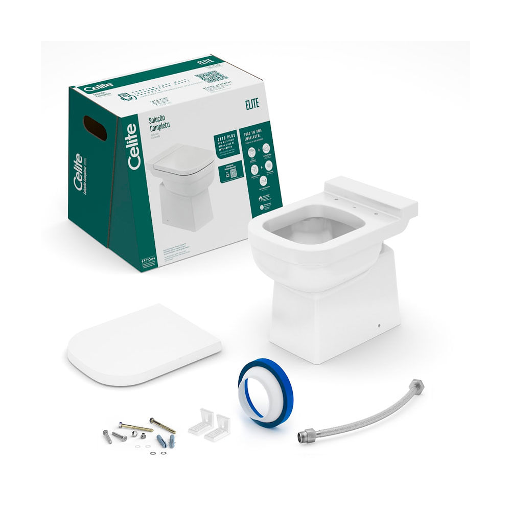Kit Bacia Convencional Completo Elite Branco - Celite
