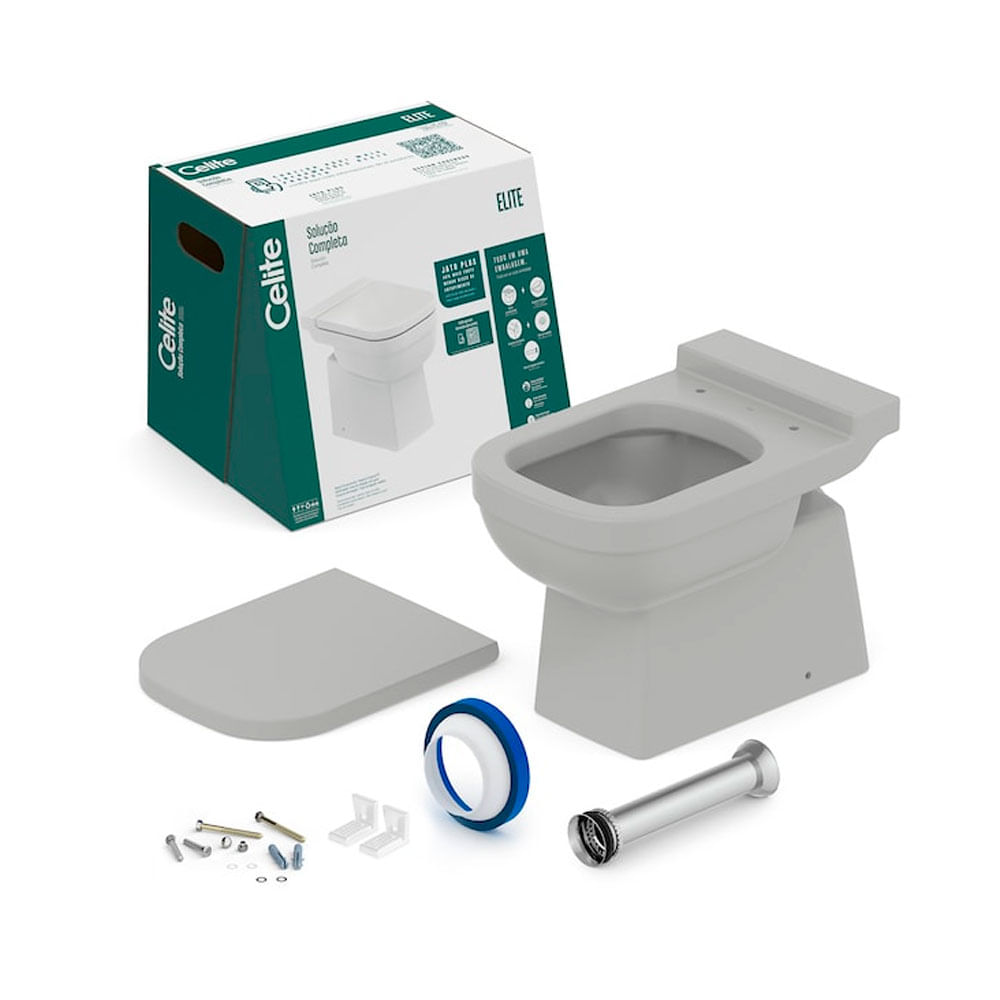 Kit Bacia Convencional Completo Elite Stone - Celite
