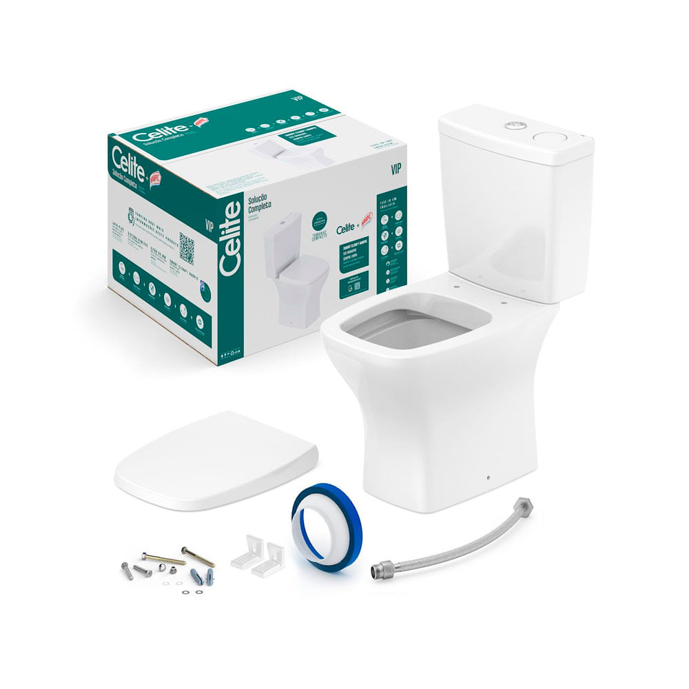 Kit Bacia Com Caixa Completo Vip Branco - Celite