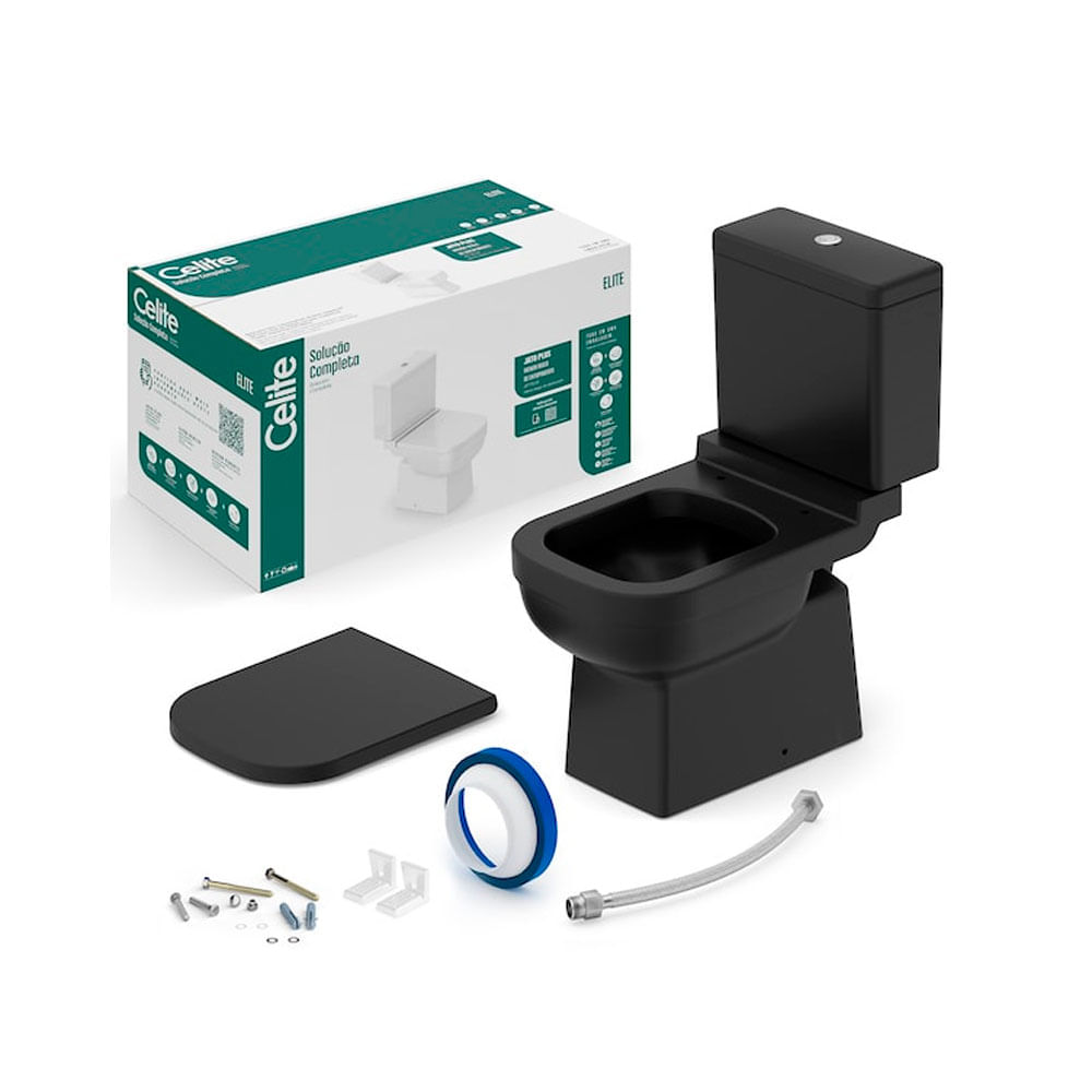Kit Bacia Com Caixa Completo Elite Black Matte - Celite