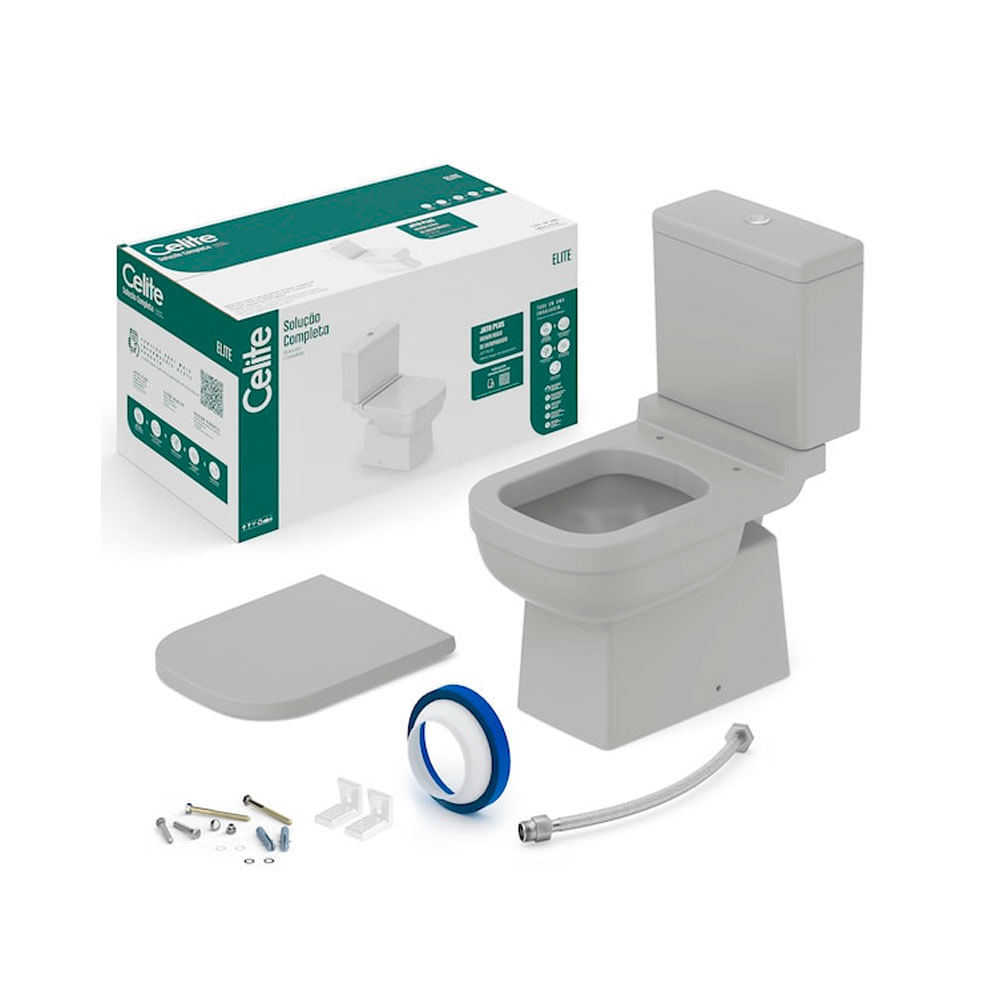 Kit Bacia Com Caixa Completo Elite Stone - Celite