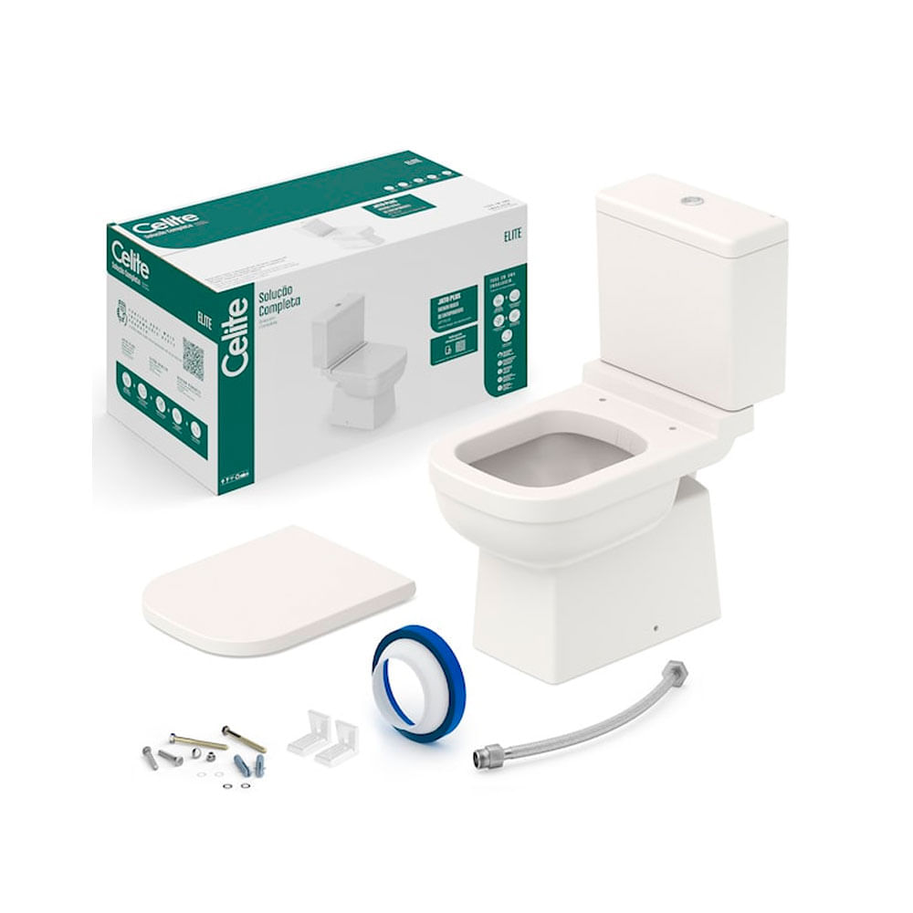 Kit Bacia Com Caixa Completo Elite Beige - Celite