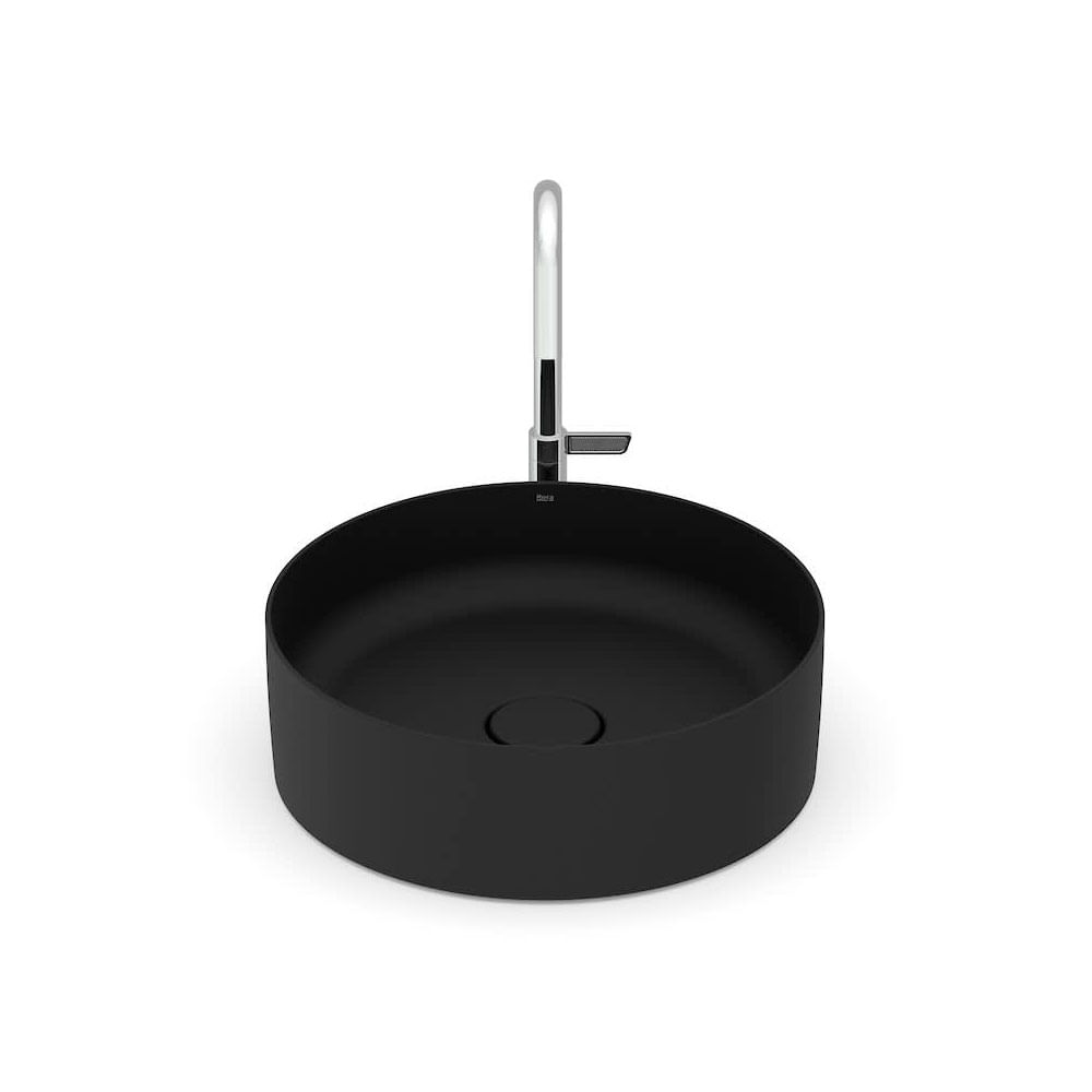 Cuba Apoio Redonda Terra T2 39Cm Black Matte - Roca
