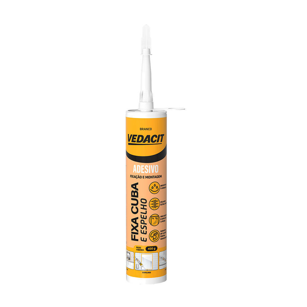 Fixa Cuba e Espelho 400g Branco - Vedacit