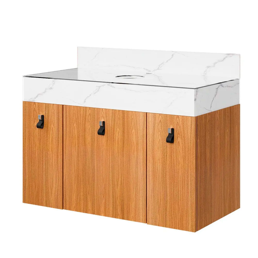 Gabinete para Banheiro Nagara 80cm Freijo/Branco - Darabas