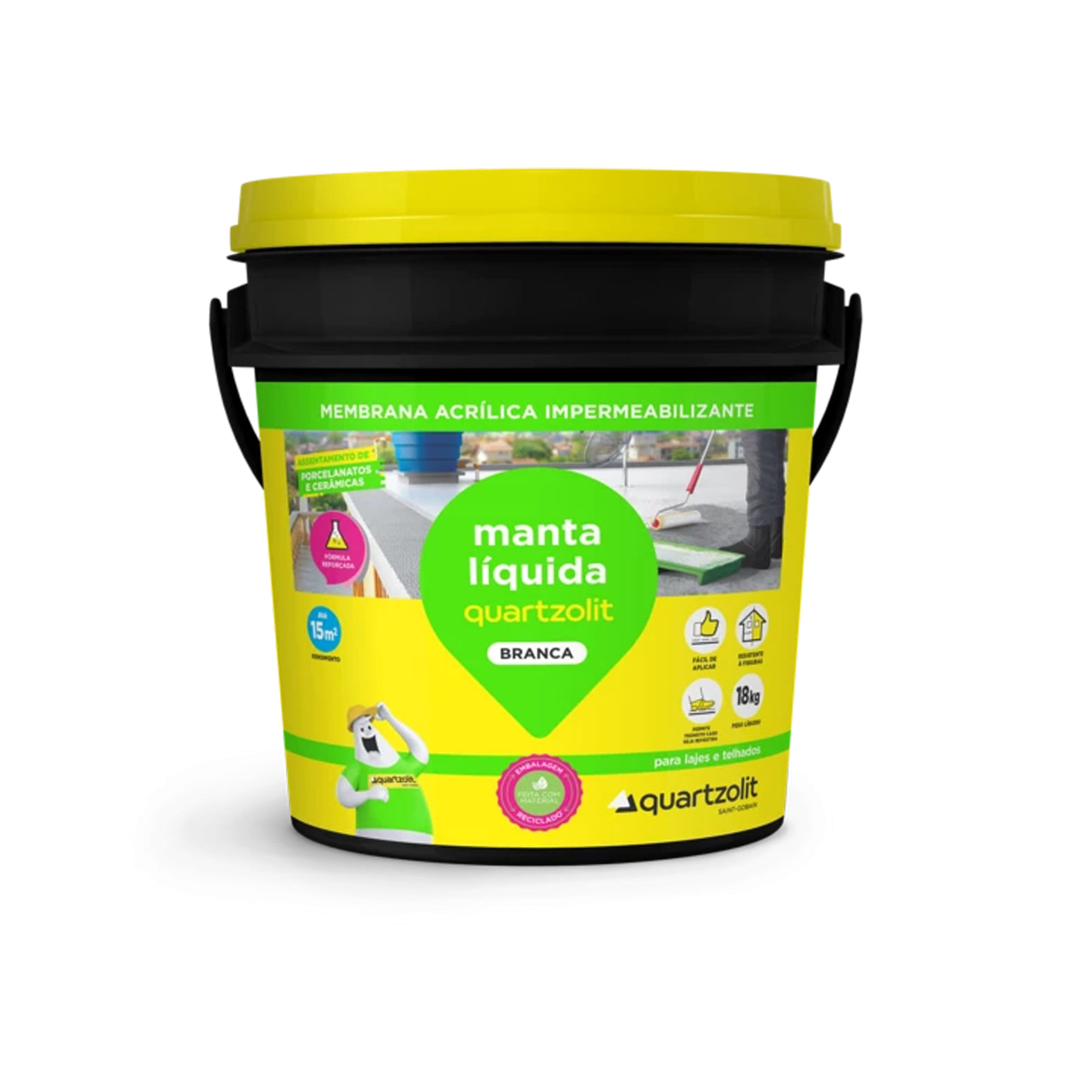 Manta Liquida Branca Balde de 18Kg - Quartzolit