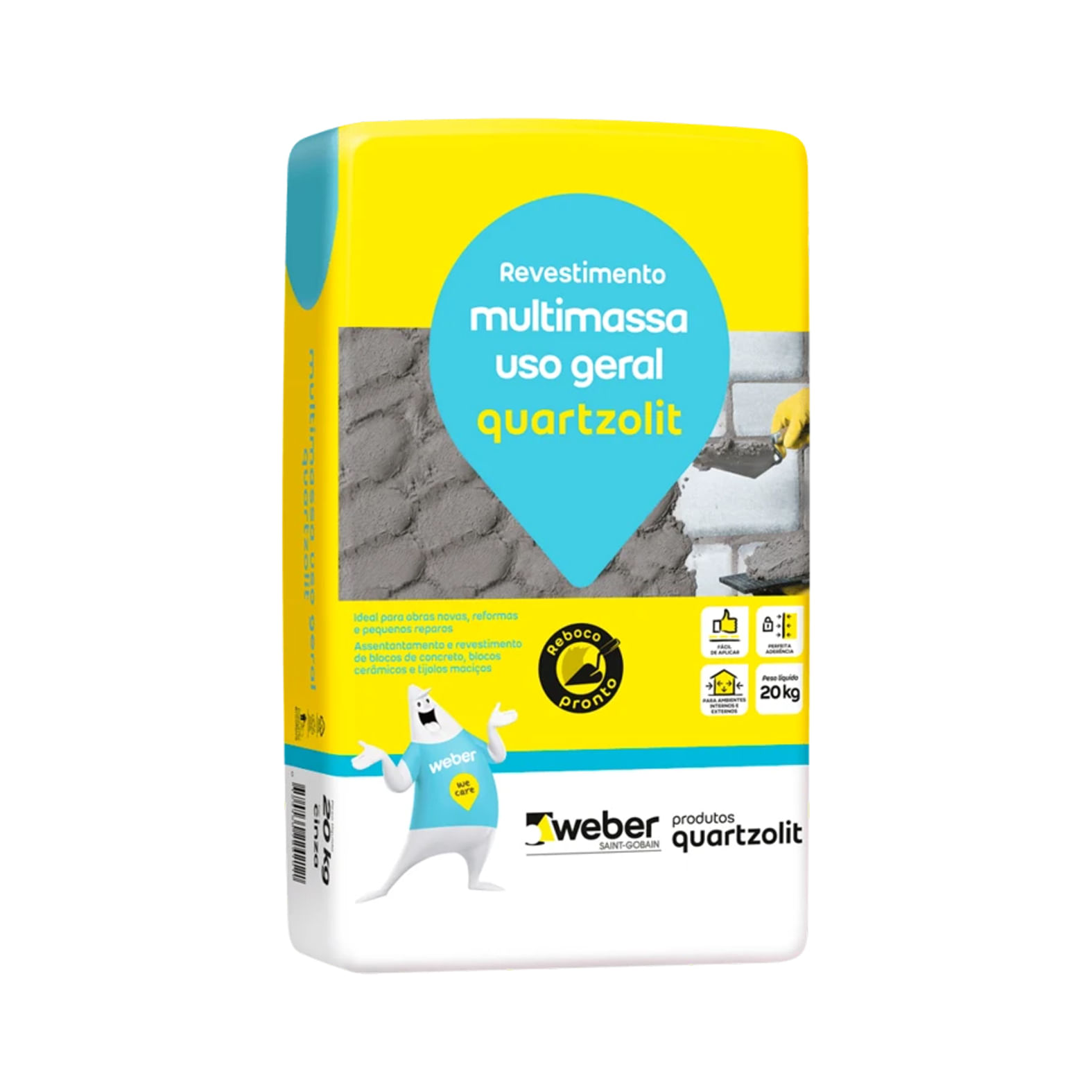 Argamassa Pronta Multimassa Geral - Saco De 20Kg - Quartzolit